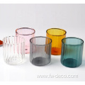 custom 450ml ribbed coloured cocktail glass tumbler